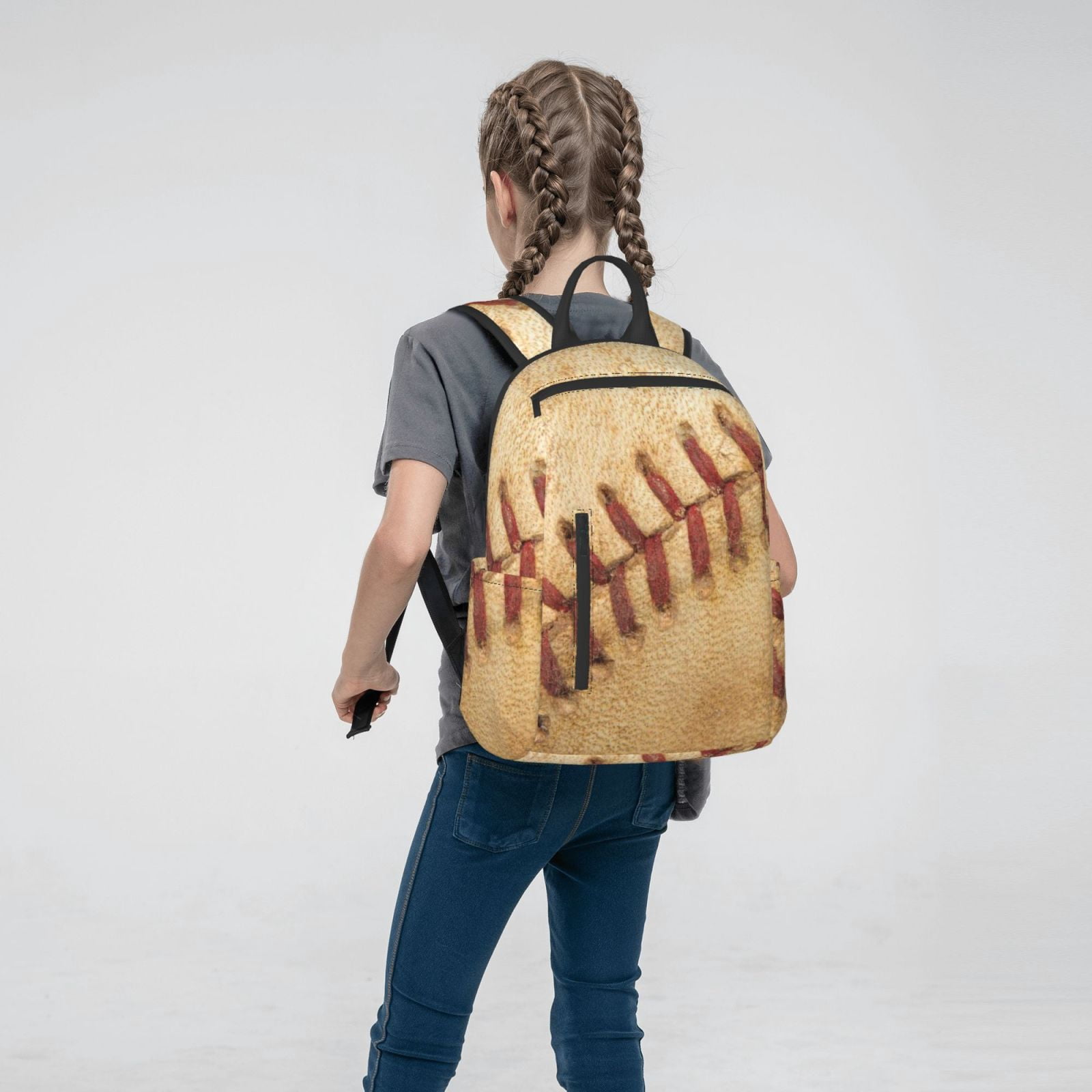 Defioc Vintage Baseball Pattern Travel Laptop Backpack,Lightweight Backpack Travel Hiking Daypack Backpack Work Bag for Men Women