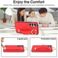 thumbnail image 4 of Finger Ring Wrist Band Phone Case Compatible with Samsung Galaxy S24 Plus for Women Girls, Adjustable Wristband Kickstand [Stand Function] PU Leather Case Cover for Samsung Galaxy S24 Plus, Red, 4 of 8