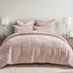 thumbnail image 1 of Juego de edredón RECYCO Luxury Velvet King Size rosa con 2 fundas, 1 of 7