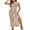 Beige, variant on Women Swimsuit Cover up Bikini Sleeveless Beach Dress Crochet Hollow Out Coverup Alsol Lamesa