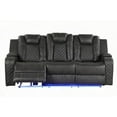 thumbnail image 4 of Modern Gray Faux Leather Power Reclining Sofa for Living Room (220×80×75cm), 4 of 6
