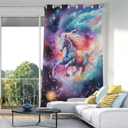 Horse Starry Sky Blackout Curtain Panels Drapes Privacy Assured with Light Filtering Curtains for Living room Bedroom Bathroom Window