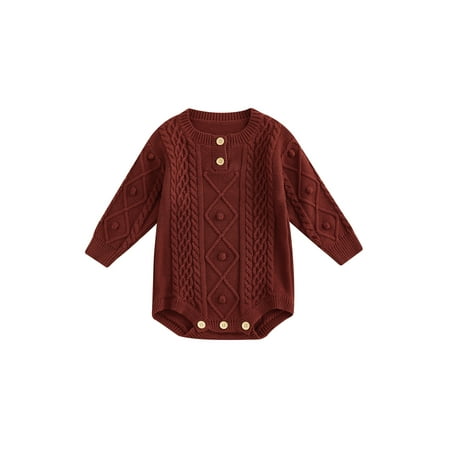 

Toddler Baby Knit Sweater Rompers Casual Warm Long Sleeve Jumpsuit
