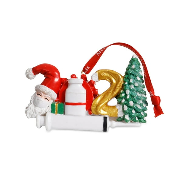Naiovety Colgante de resina de árbol de Navidad de estilo de dibujos animados, adorno colgante con cuerda roja, decoración de ventana de pared de Kits de decoración para fiestas 2021 Naiovety HA010000-09