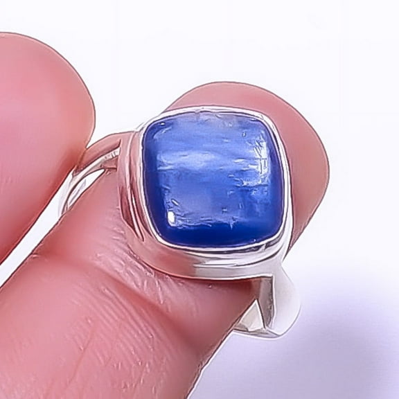 Kyanite - Nepal 925 Sterling Silver Solitaire Ring Size 10|Handmade Ring, Gift for her, Blue Ring, Gemstone Silver Jewelry