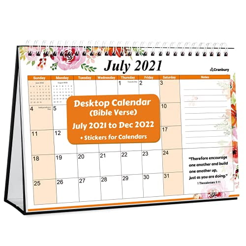 Use Gorgeous Easel Calendar Floral, 8x6" CRANBURY Small Desk Calendar 2021 -