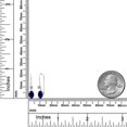 thumbnail image 6 of Gem Stone King 14K White Gold Blue Sapphire and White Diamond French Wire Dangle Earrings for Women (1.23 Cttw, Gemstone September Birthstone, Oval 6X4MM and Round 2.5MM), 6 of 6