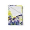 thumbnail image 2 of Watercolor Flower Soft Flannel Fleece Blanket, Butterfly Violet Field Garden in Vivid Colors Nature Environment Print, Cozy Plush for Indoor and Outdoor Use, 50" x 60", Yellow Purple, by Ambesonne, 2 of 5