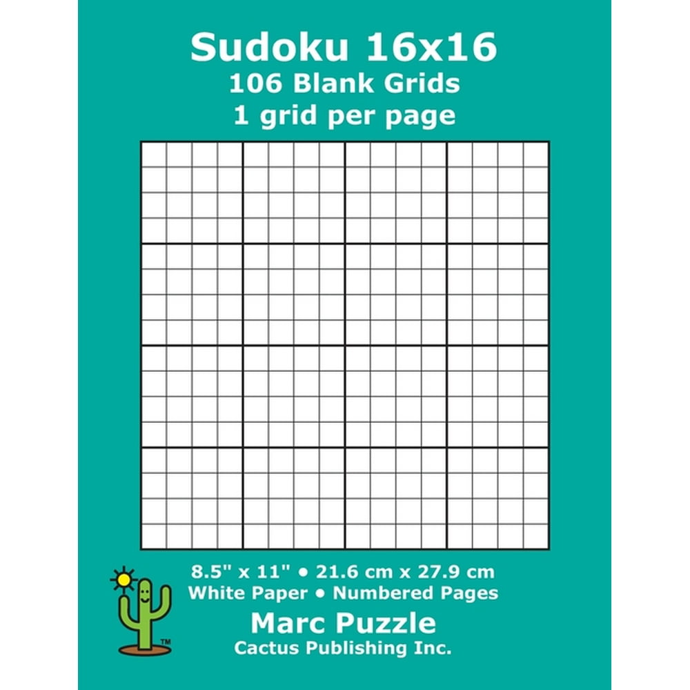 sudoku 16x16 106 blank grids 1 grid per page 85 x 11 216 x 279