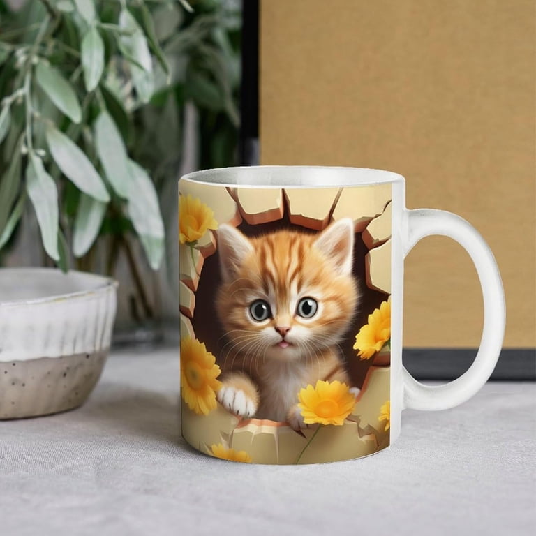 3D Cat Hole In A Wall 11Oz Mug Coffee Cup, Creative Space Design  Multi-Purpose 3D Coffee Mug - Walmart.com