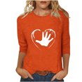 thumbnail image 2 of Fiudx Liquidación de Ofertas Flash Blusas Estampadas para Mujer, Camiseta de Manga Tres Cuartos, Top con Cuello Redondo, 2 of 4