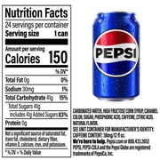 Pepsi Cola Soda Pop, 12 fl oz, 24 Count