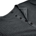 thumbnail image 7 of Men's Henley Shirt Short Sleeve Vertical Ribbed Textured T-Shirt 4 Button Placket Regular Fit Casual Summer Tops for Daily Wear,L, 7 of 7