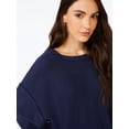 thumbnail image 4 of Scoop Women's Waffle Knit Slouch Top with Long Sleeves, 4 of 5