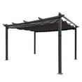 thumbnail image 3 of Unique Choice 13 x 10 ft Outdoor Patio Pergola, Patio Shelter Pergola w/ Retractable Sun Shade Canopy, Aluminum Frame, 3 of 6