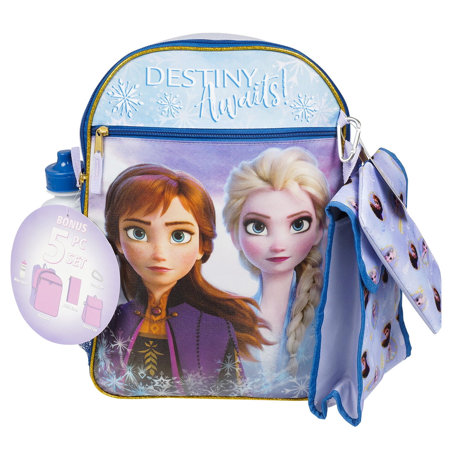 Group Ruz Frozen Anna, Elsa 16 Backpack with Detachable Matching Lunch Box