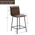 Duhome Elegant Lifestyle Counter Height Bar Stools Set of 2 with Back, Faux Leather Kitchen
