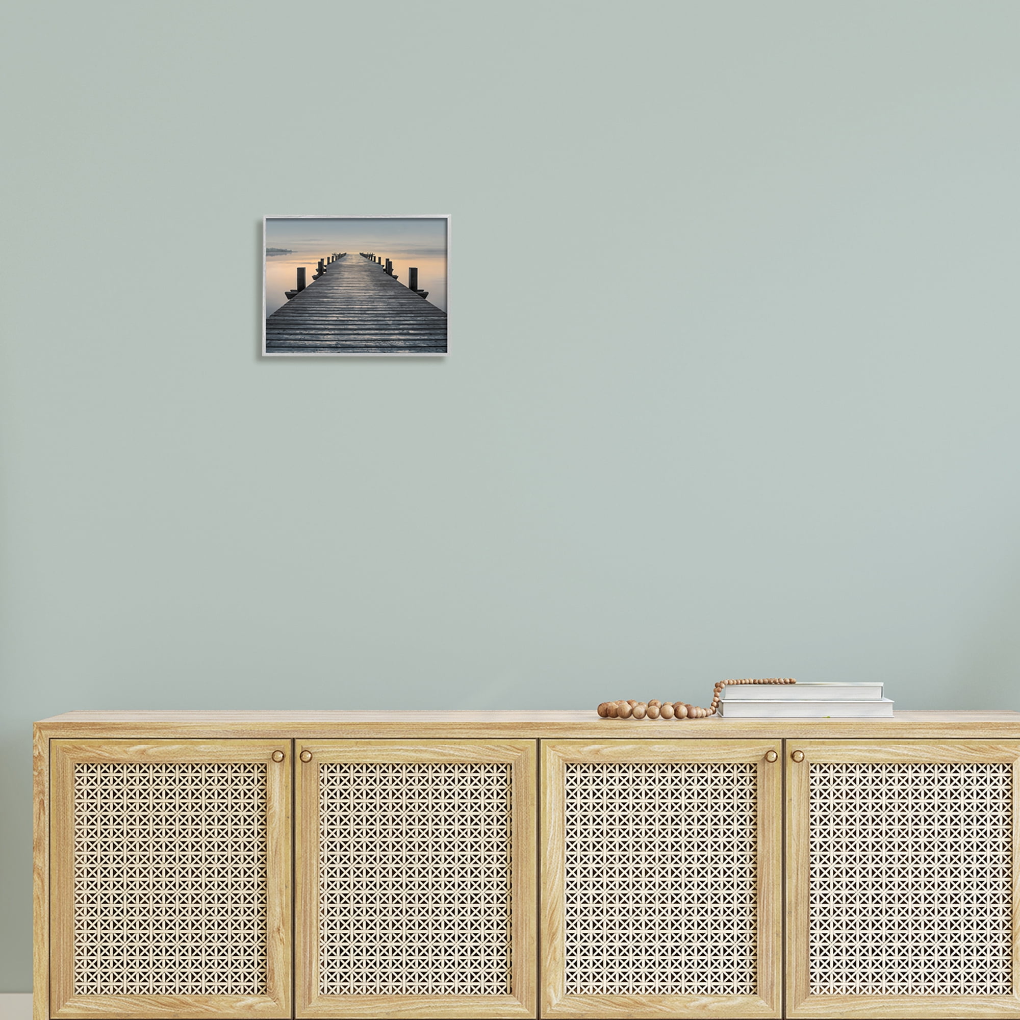 Stupell Industries Quiet Serene Dock Pier Foggy Morning Sunrise Scenery, 14 x 11, Design by Mike Calascibetta