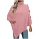 thumbnail image 2 of Suéter de cuello alto de moda de otoño para mujer, suéter de cuello alto con botones irregulares de manga larga, suéter informal, blusa, suéter para mujer, 2 of 5