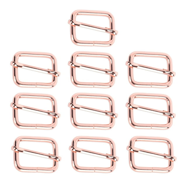 10 Pcs Rectangle Slides Buckle Adjustable Roller Pin Buckles Slider Adjuster 25x19mm