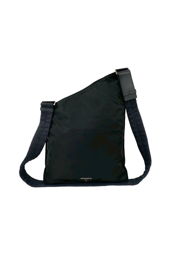 Pre-Owned PRADA Prada Triangle Logo Plate Hardware Tessuto Nylon Leather Genuine Shoulder Bag...