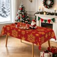 thumbnail image 3 of Nanqianyi Luxury Golden Snowflake Christmas Tablecloth,52"x70",Waterproof Stain Resistant Table Cover For Dining Party Decor, 3 of 6