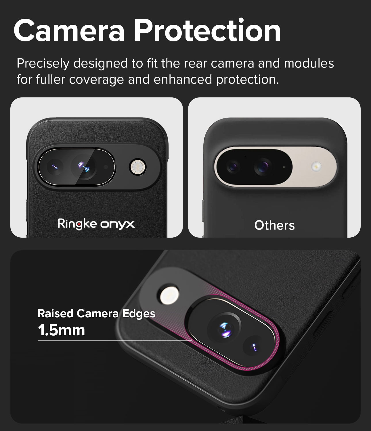 Ringke Pixel 9 [Onyx] High Quality Flexible Heavy Duty Durable Phone Case - Black