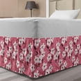 thumbnail image 1 of Floral Bed Skirt, Repetitive Abstract Design Simplistic Hand Drawn Flowers, Elastic Bedskirt Dust Ruffle Wrap Around for Bedding Decor, 4 Sizes, Pink Grey, by Ambesonne, 1 of 2