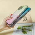 thumbnail image 4 of Compatible with iPhone 13 Pro Max Case for Women Girls,Full Camera Lens Protector Shockproof Hard Back Case，Luxury Fashion Cute Clear Acrylic Plate for iPhone 13 Pro Max (Gradient Green Pink), 4 of 7