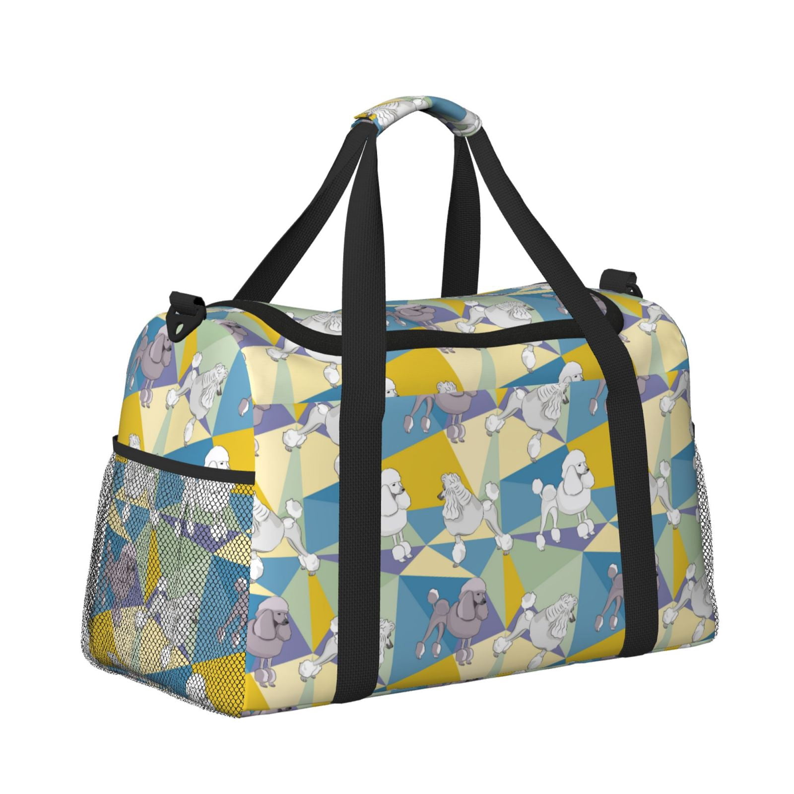 Fuzoiu Cute Poodle Dog Print Travel Duffle Bag,Carry On Tote Bags,Duffel Bag,Sport Gym Bag, Hospital Bag for Labor and Delivery, Overnight Bag,Luggage Bag