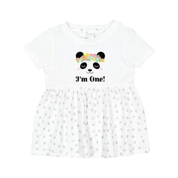 Inktastic First Birthday Panda 1 Year Old Girl Girls Baby Dress