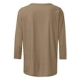 thumbnail image 5 of ZyeKqe 3/4 Sleeve T Shirts for Women Round Neck Summer Tops Solid Color Casual Comfy Tees, 5 of 5