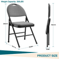thumbnail image 7 of Senfot Folding Chairs, Heavy Duty Metal Folding Chair with Soft Cushion and Back,Linen Padded Foldable Chair, , Upholstered Chair for Home Office Party Dark Gray 4pcs, 7 of 7