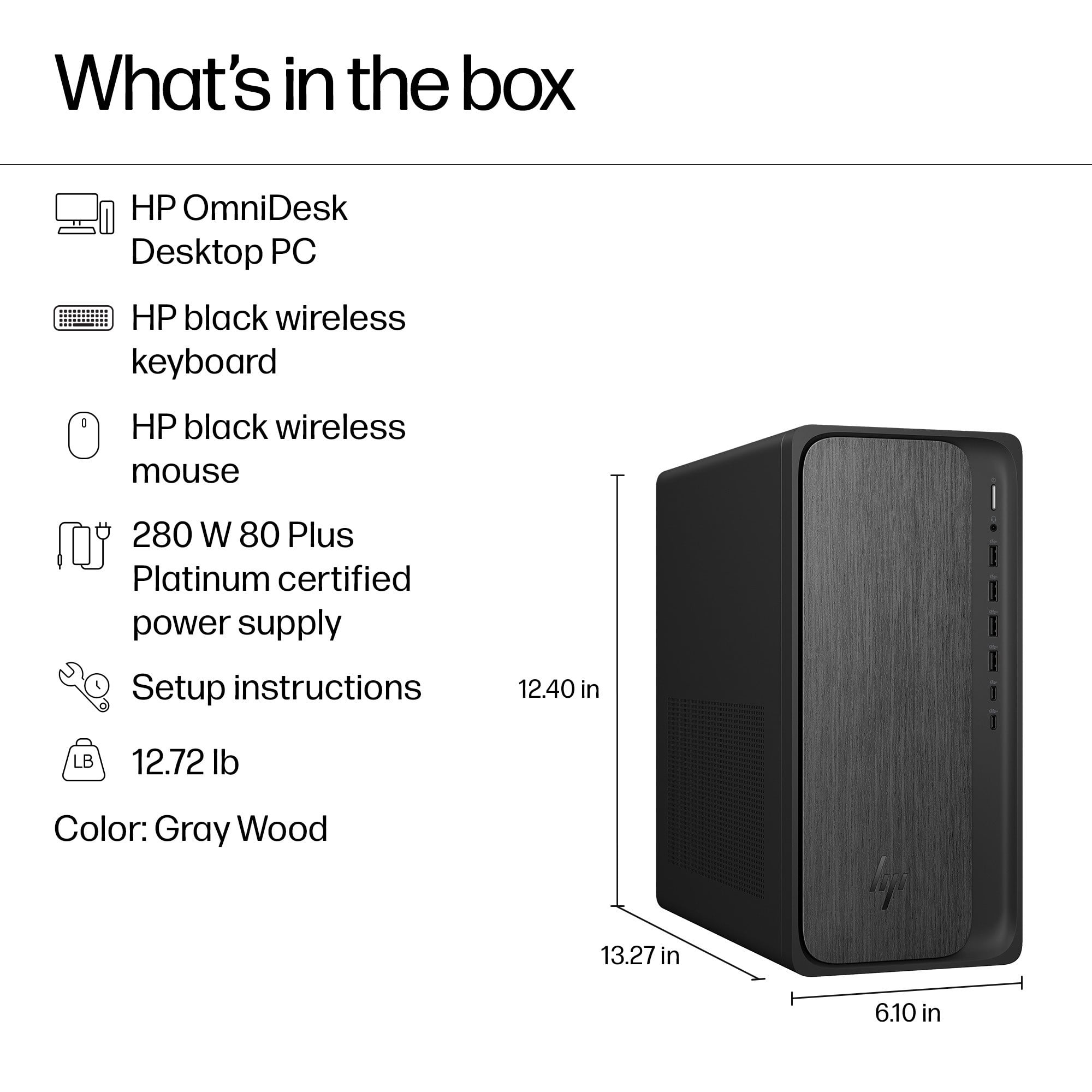 HP OmniDesk Desktop Computer PC, AMD Ryzen 7 8700G, 32GB DDR5