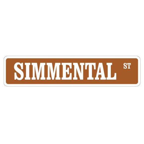 SignMission SS-SIMMENTAL 4 x 18 in. Simmental Street Sign - Cow Cattle Beef Farmer Farm