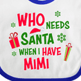 thumbnail image 4 of Inktastic Who Needs Santa when I Have Mimi Boys or Girls Baby Bib, 4 of 4