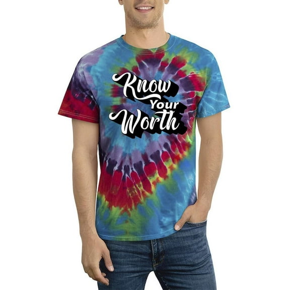 Know Your Worth Retro Style. Tie Dye Spiral Men -Image by Shutterstock, Male x-Large