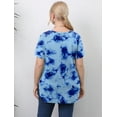 thumbnail image 3 of Uniexcosm Women Plus Blouse Round Neck T-Shirt Printed Floral Top, 3 of 5