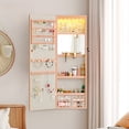 thumbnail image 2 of Dextrus Wall & Door Mounted LED Mirrored Jewelry Cabinet Storage Organizer with Full-Length Mirror Lockable - Pink, 2 of 11
