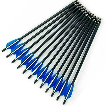 12Pcs 20 Inch Carbon Crossbow Bolts Hunting Archery Arrows with 4 Vanes Replaced Arrowhead Tips