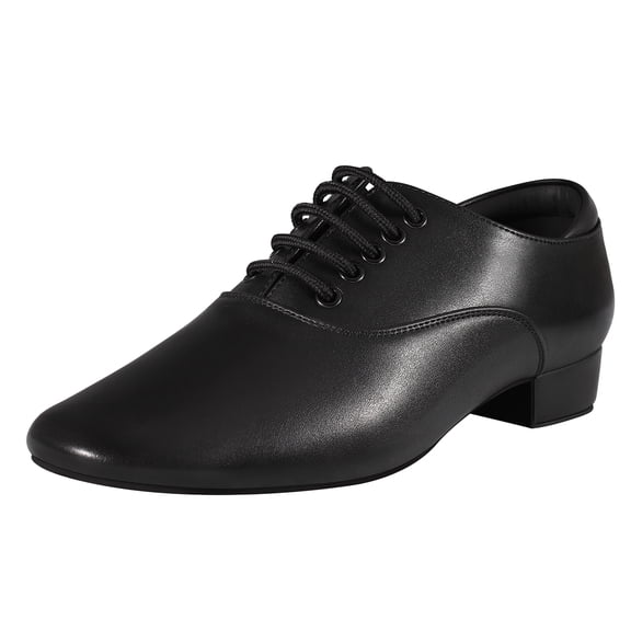 Sogebo Men's Ballroom Dance Shoes Black Leather Sole Tango Salsa Latin Character Shoe for Men 10M