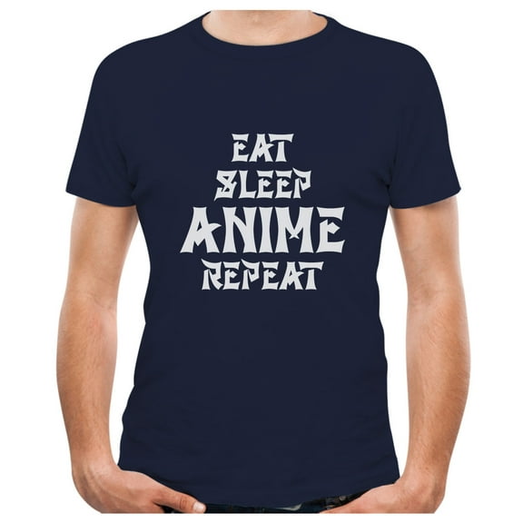TeeStars - Eat Sleep Anime Repeat T-Shirt XX-Large Navy