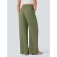 thumbnail image 6 of Women'S High Waist Drawstring Wide Leg Linen Blend Casual Pants with Pockets Olive Green XXXL, 6 of 7