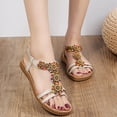 thumbnail image 4 of AXXD Beige Sandals for Women Clearance Under $10 Summer Pullover Flat Open Toe Beach Sandals, 4 of 6