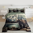 thumbnail image 2 of Manfei Boys Girls Safari Brown Bear Full Size Comforter Sets 3-Piece,Jungle Woodland Animal Bedding Comforter Set,Vintage Aesthetics Lightweight Bedding Sets,Breathable Home Decor,Reversible, 2 of 8