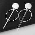 thumbnail image 4 of Geometric Double Circle Hoop Dangle Earrings Simple 8 Infinity Knot Bar Tassel Drop Earrings for Women Jewelry, 4 of 11