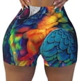 thumbnail image 2 of Fotbe Vibrant Rainbow Parrot Fantasy Shorts Sin Costuras – Shorts Deportivos de Cintura Alta para Mujer, Elásticos para Gimnasio, Yoga, Running o Ciclismo-XX-Large, 2 of 8