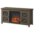 thumbnail image 5 of Evelyn&Zoe Colton Rectangular TV Stand with Log Fireplace for TV's up to 55", Alder Brown, 5 of 9