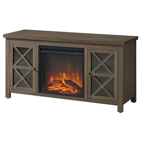 Camden&Wells - Colton Log Fireplace TV Stand for Most TVs up to 55" - Alder Brown