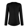 thumbnail image 3 of Women Solid Fashion V Neck Long Sleeve Casual Comfort T Shirt Top Womens Long Top Athletic Wear for Woman Shirt Short Sleeve Women Cheer Long Sleeve Shirt T Shirt Women Soft Casual Short Sleeve, 3 of 3